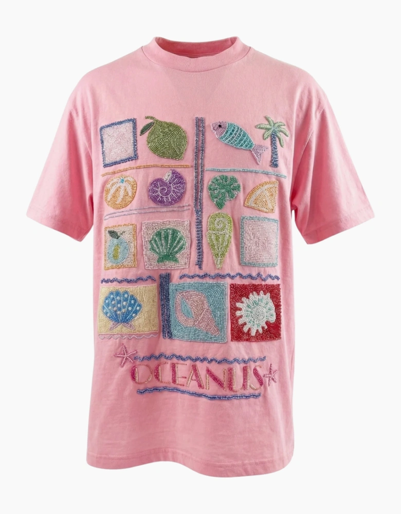 Plage Pink Tee Beaded Tshirt