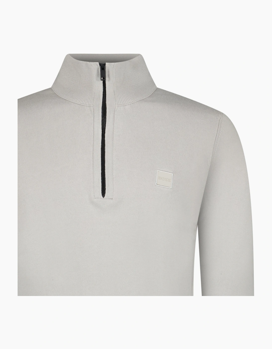 Boss Kanobix Cotton/Cashmere Half Zip Jumper Grey