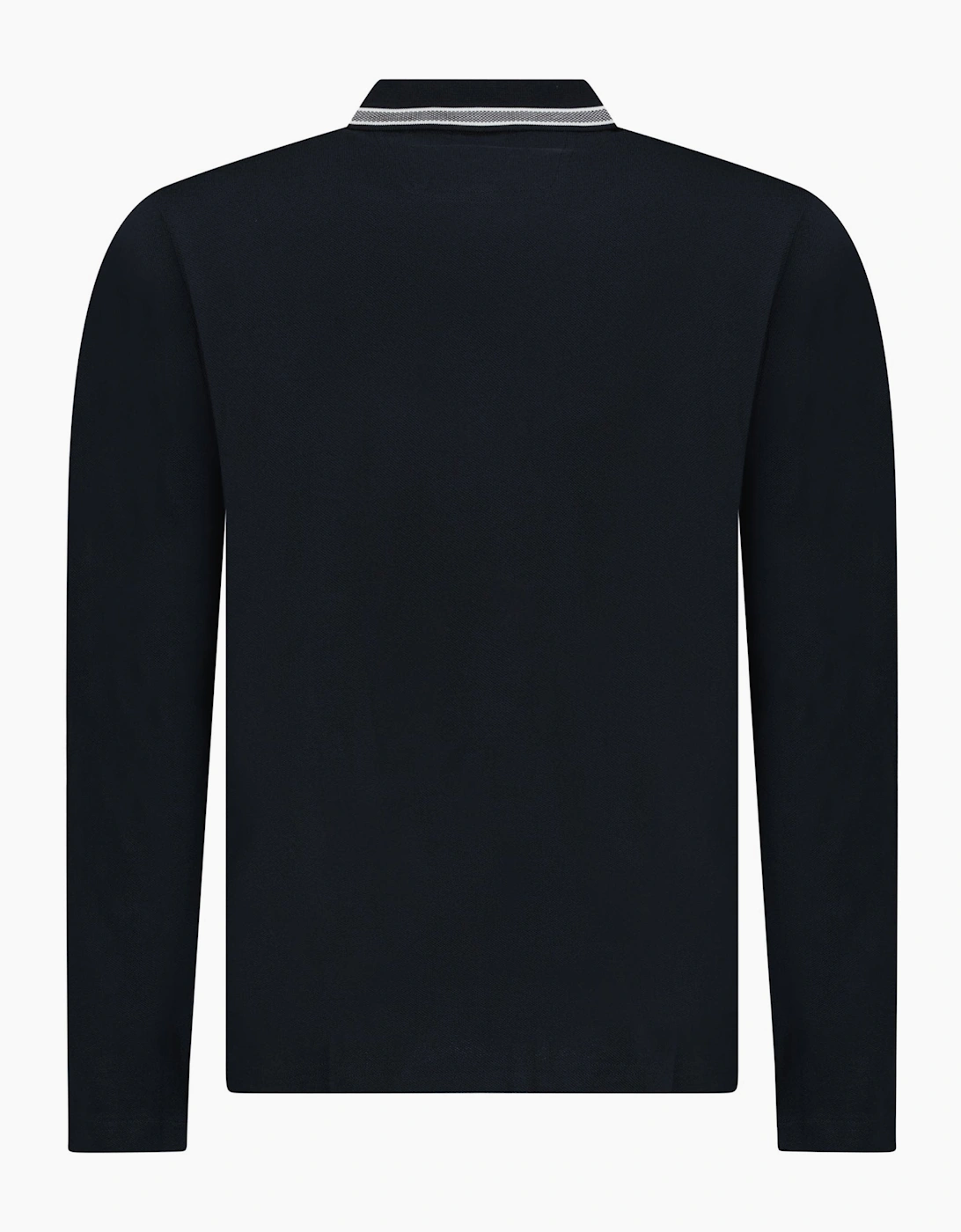 Boss Plisy Long Sleeve Polo Shirt in Dark Blue