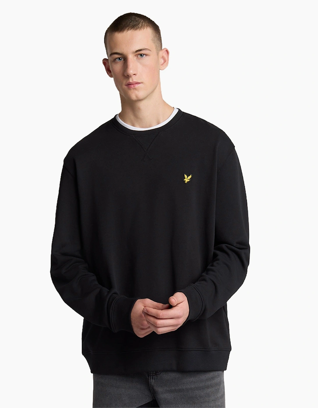 Lyle And Scott Men's Black Lyle & Scott Big & Tall Crew Neck Sweatshirt - Size 46/Regular
