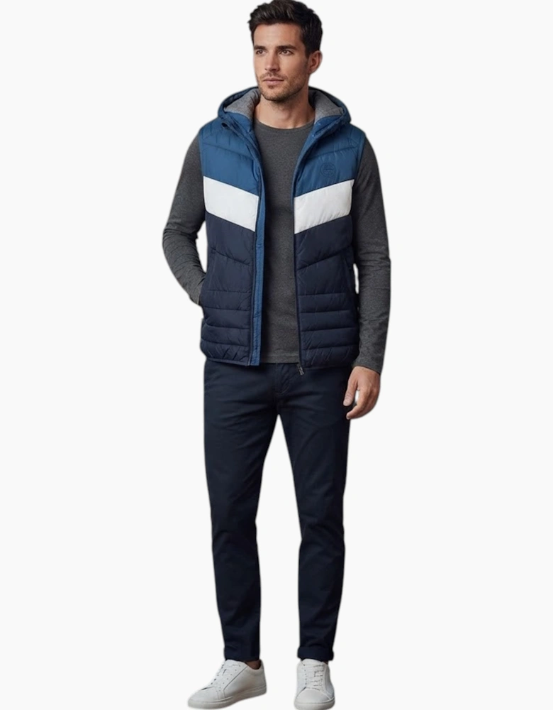 Jack and Jones Puffer Jacket Mens Summer Sleeveless Body Warmer Padded Hoodie