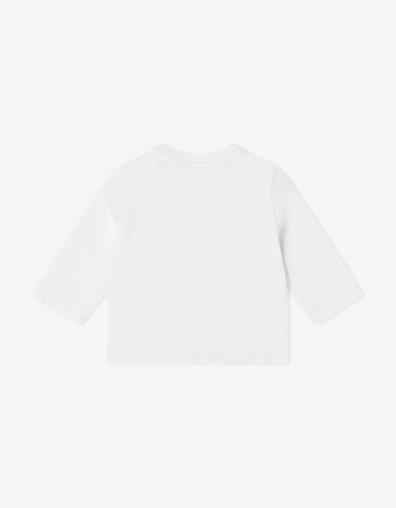 PUCCI Baby Girls Long Sleeve Logo T-Shirt in White