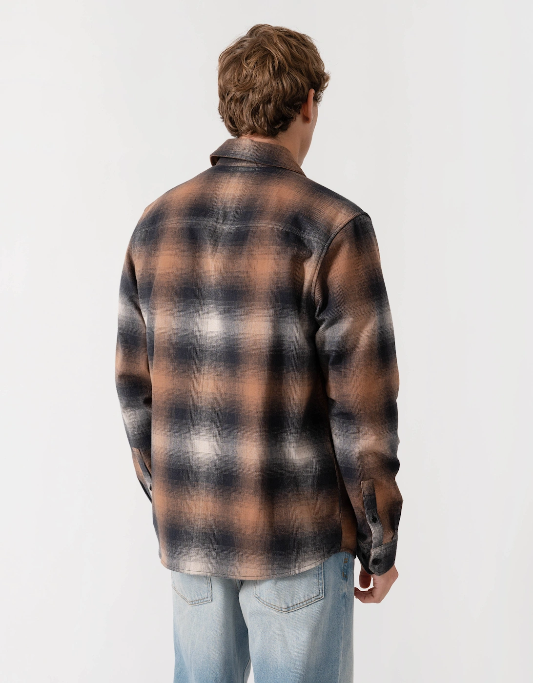 Belstaff Mens Outpost Shirt Brushed Cotton Flannel - Maple Brown