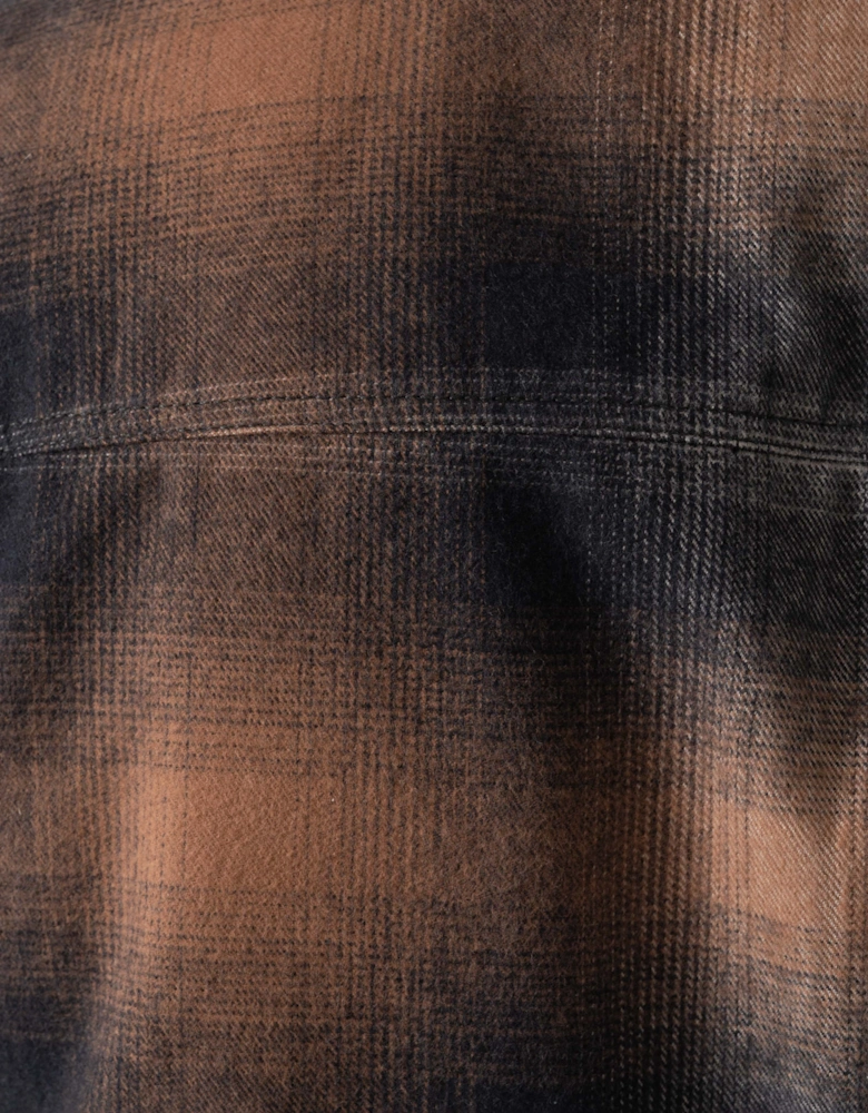 Belstaff Mens Outpost Shirt Brushed Cotton Flannel - Maple Brown