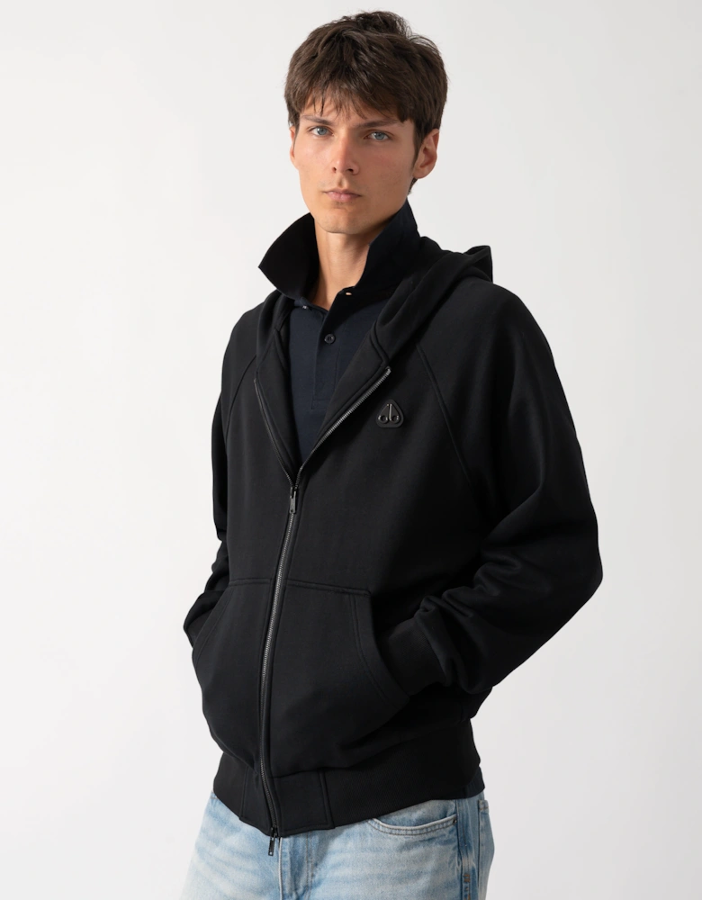 Moose Knuckles Mens Yul Zip Up Hoodie - Black 292