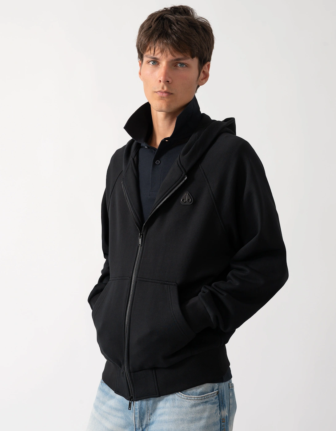 Moose Knuckles Mens Yul Zip Up Hoodie - Black 292
