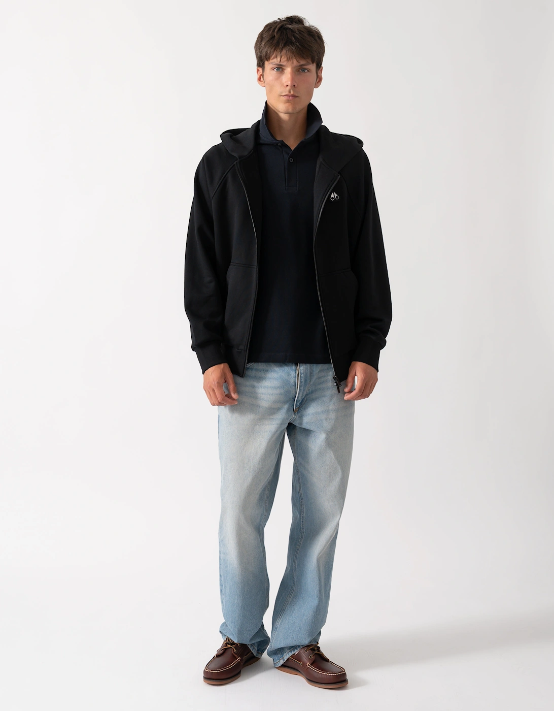 Moose Knuckles Mens Yul Zip Up Hoodie - Black 292