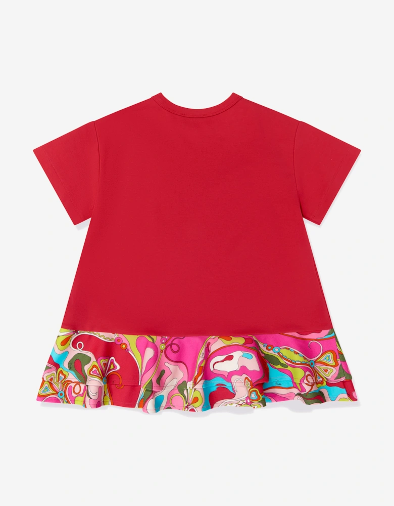 PUCCI Girls Orchidee T-Shirt Dress in Red