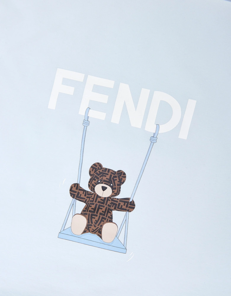 Fendi Baby Boys Bear Logo Nest in Blue (78cm)