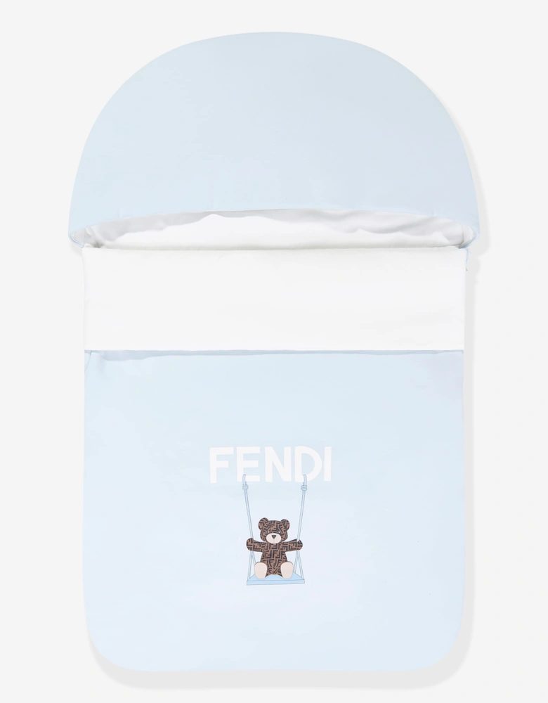 Fendi Baby Boys Bear Logo Nest in Blue (78cm)