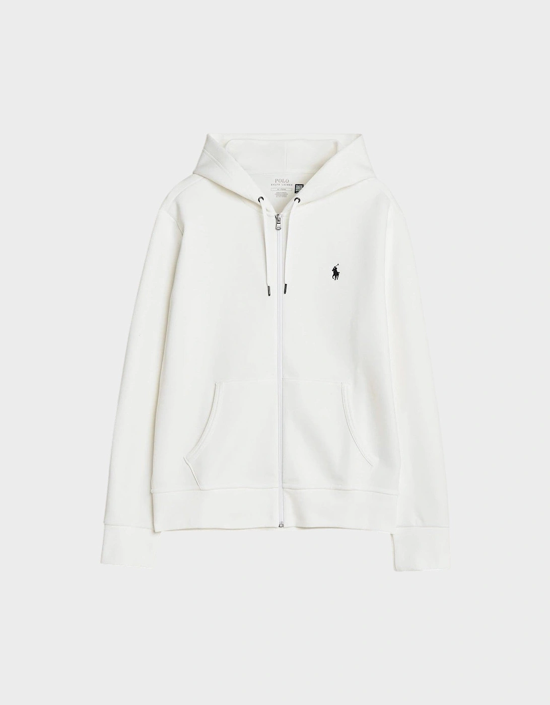 Double Knitted Full-Zip Hoodie White