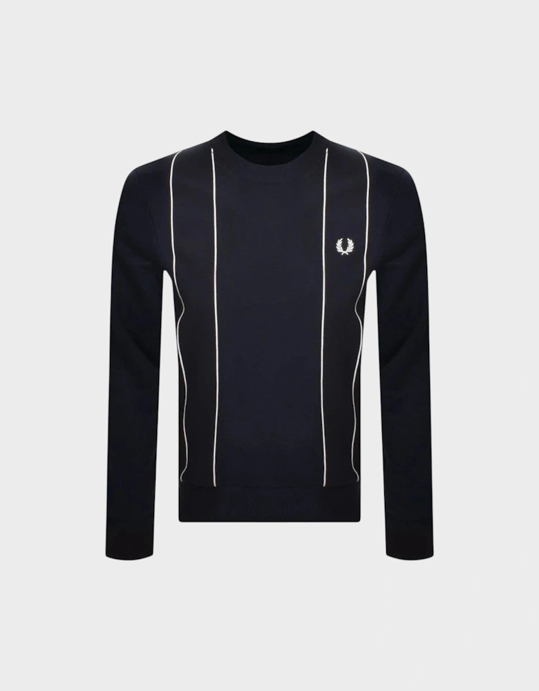 Pinstripe Sweatshirt Navy Blue