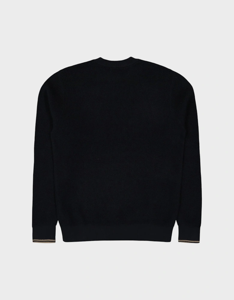 Waffle Stitch Sweater Black