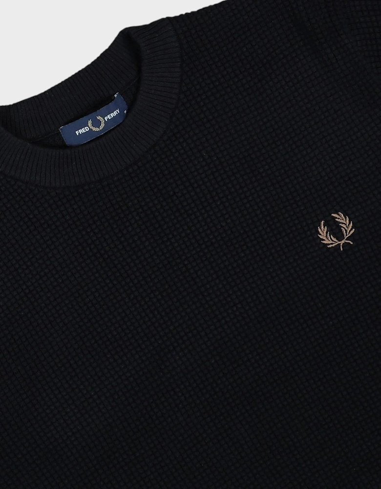 Waffle Stitch Sweater Black