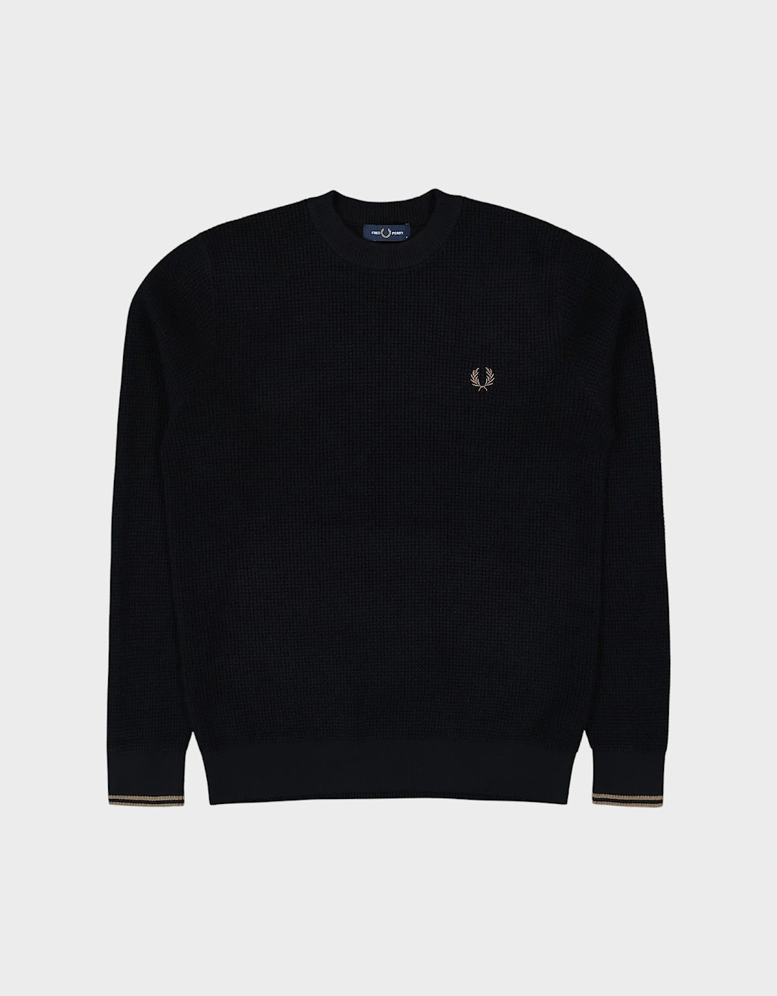 Waffle Stitch Sweater Black