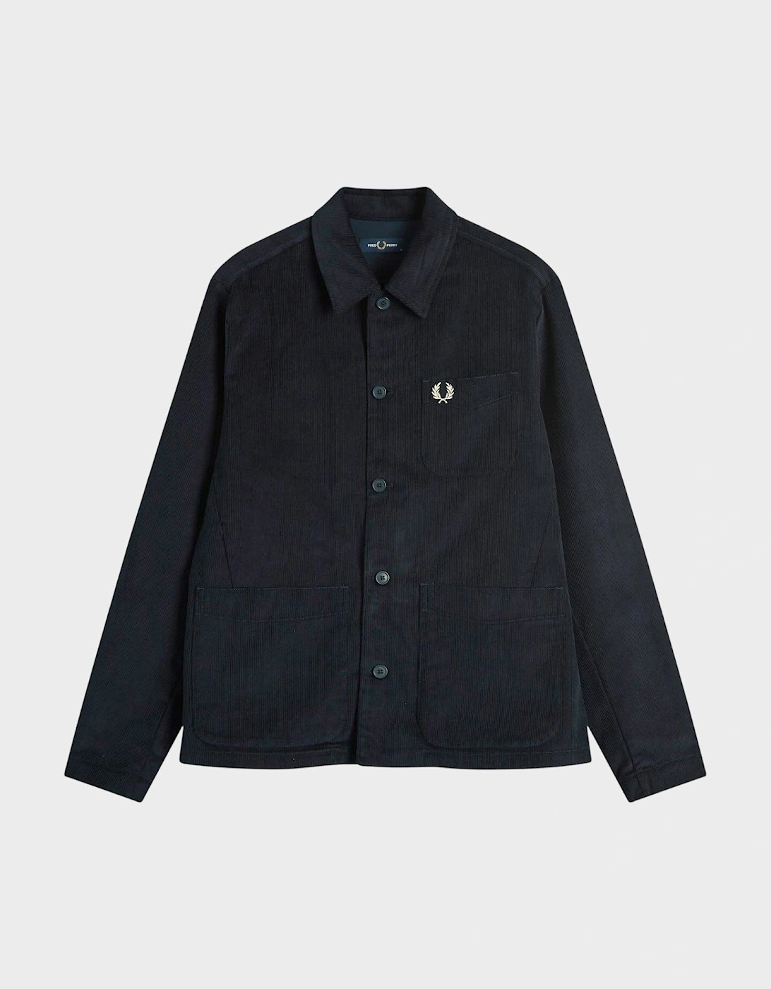 Corduroy Pocket Detail Overshirt in Navy
