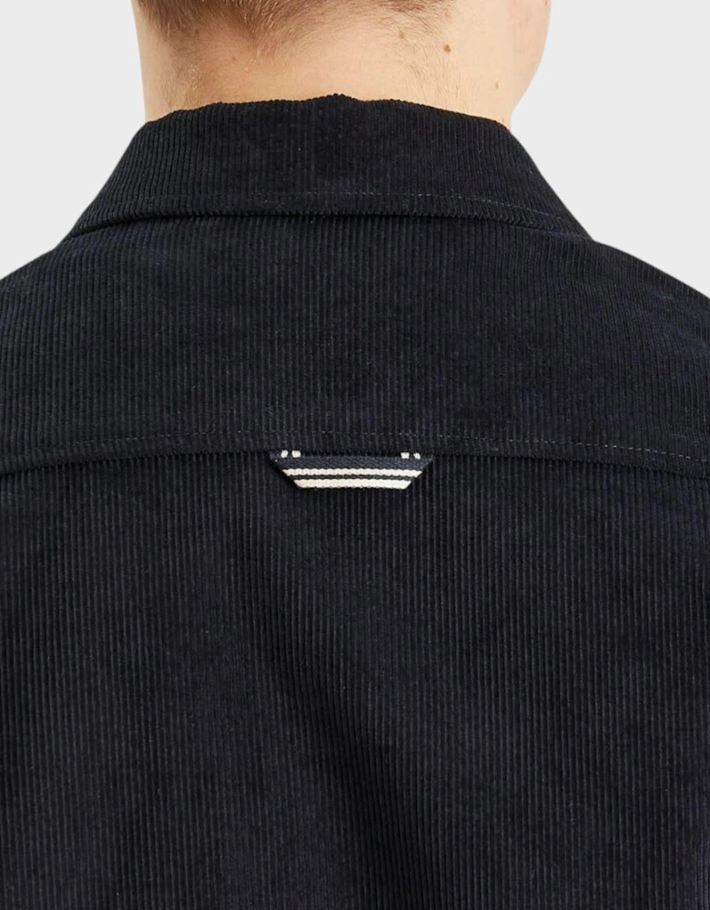 Corduroy Pocket Detail Overshirt in Navy