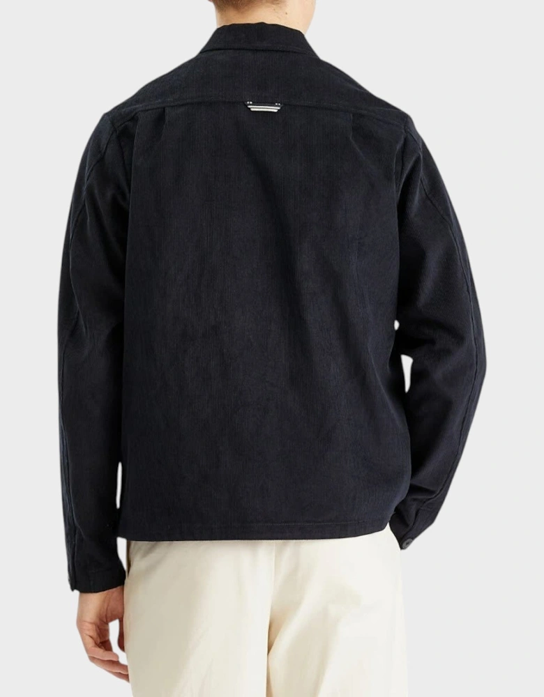 Corduroy Pocket Detail Overshirt in Navy