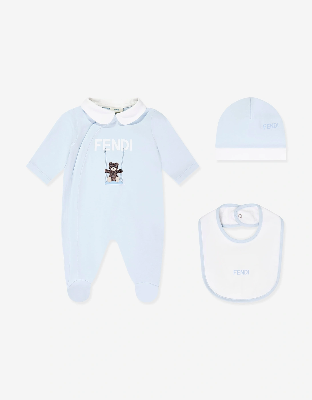 Fendi Baby Boys Babygrow Gift Set in Blue