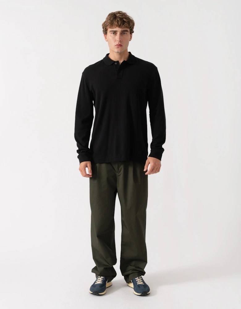 BOSS Orange Petempestolong Mens Long Sleeve Polo Shirt - Black 001