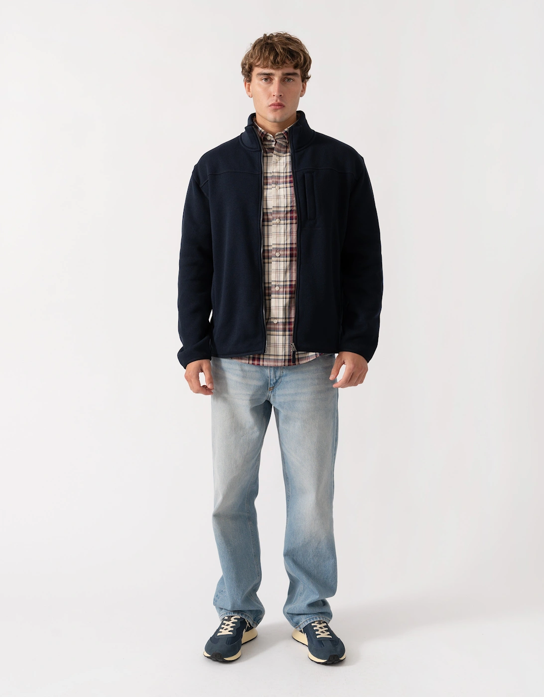 GANT Mens Fleece Jacket - 433 Evening Blue