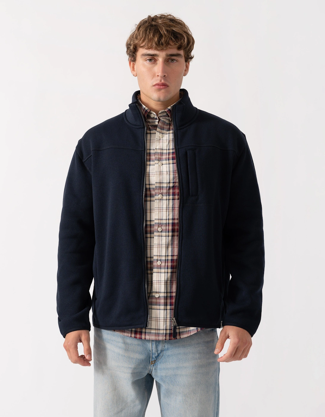 GANT Mens Fleece Jacket - 433 Evening Blue