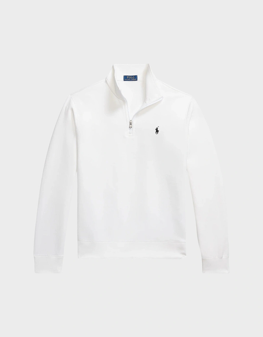 Knit Quater Zip Pullover Sweatshirt White