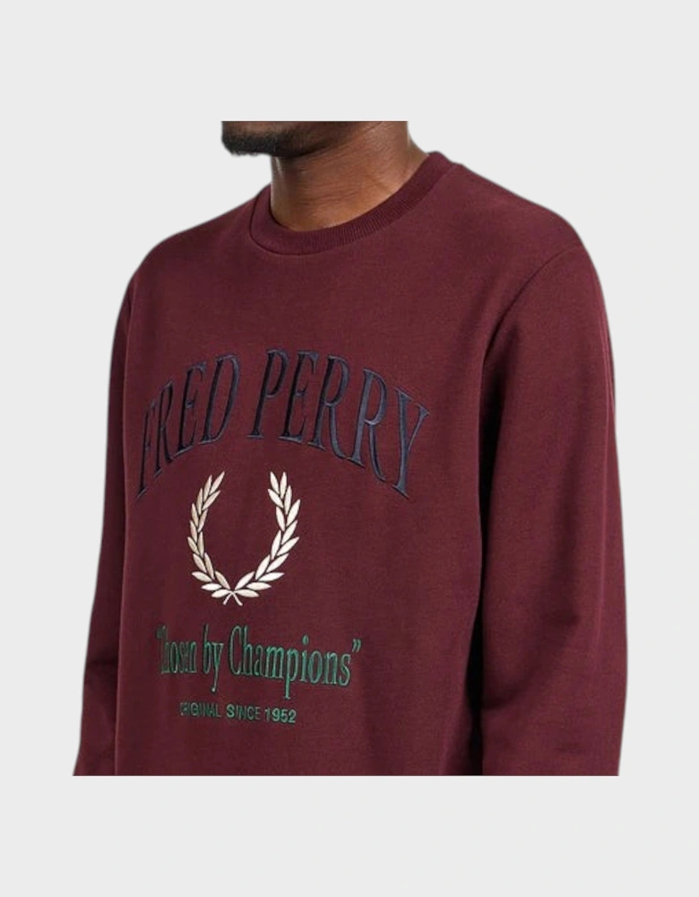Embroidered Champion Sweatshirt Oxblood
