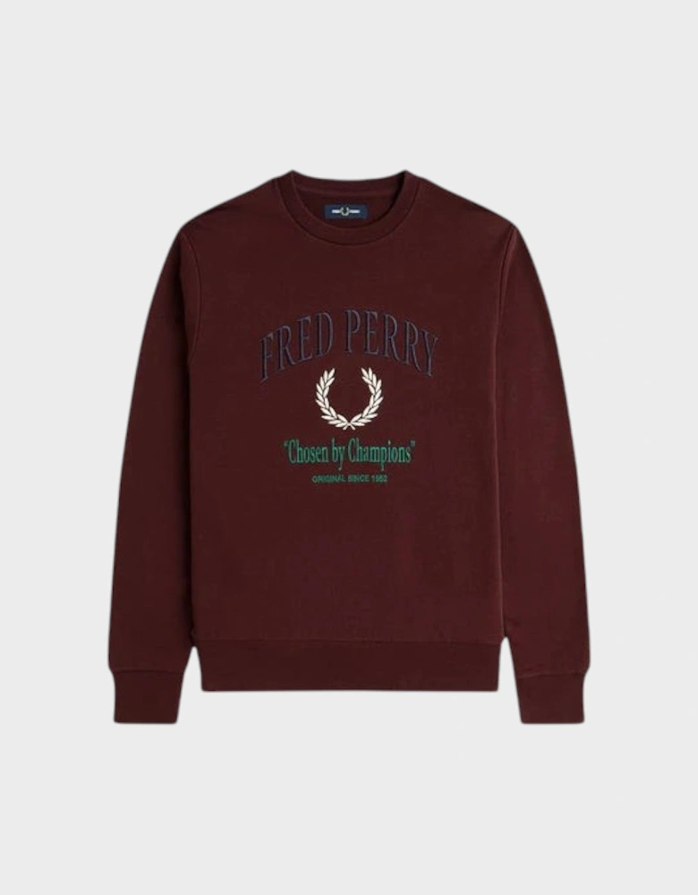 Embroidered Champion Sweatshirt Oxblood