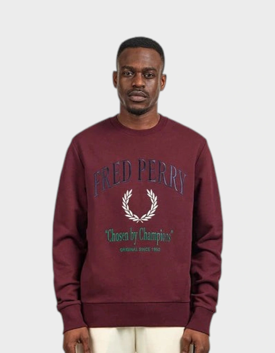 Embroidered Champion Sweatshirt Oxblood