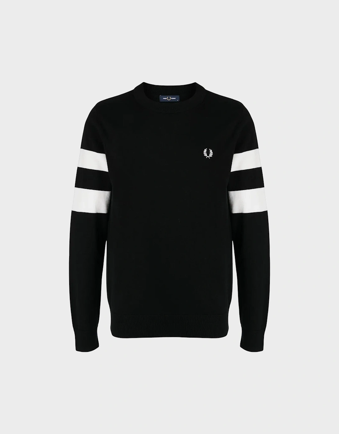 Ringer Embroidered Cotton Sweatshirt Black