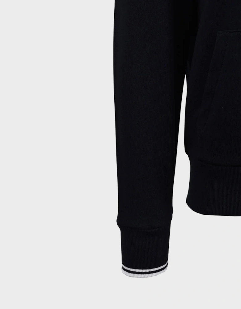 Tipped Hooded Sweatshirt Black