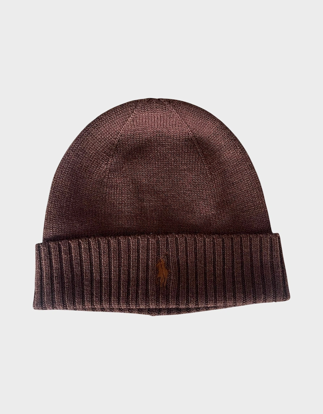 Pony Embroidered Beanie Brown