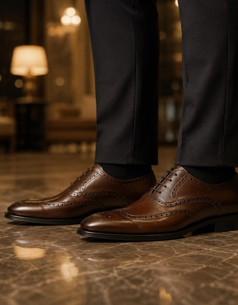 Goor GEORGE Mens Oxford Brogues Brown