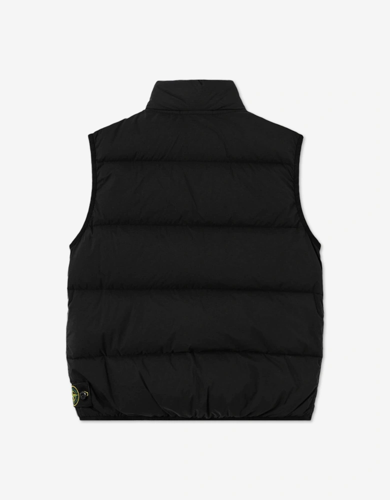 Stone Island Boys Seamless Tunnel Nylon Down Gilet in Black
