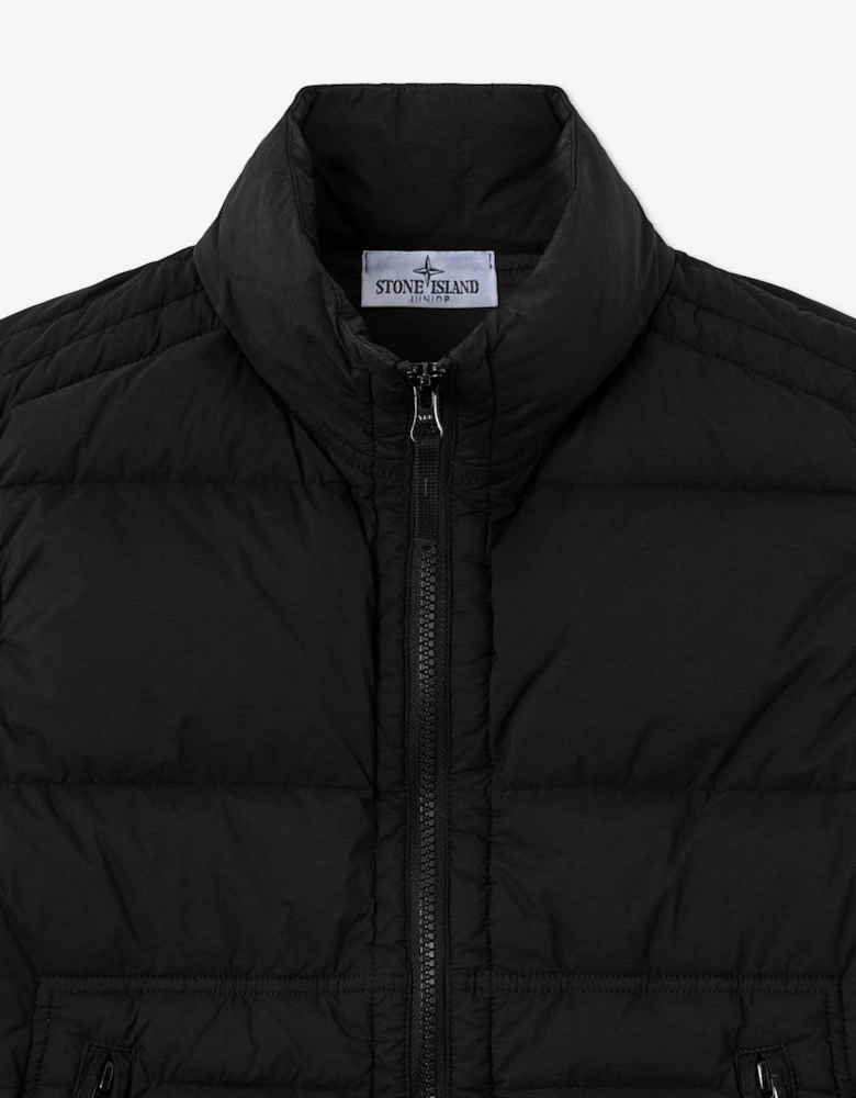 Stone Island Boys Seamless Tunnel Nylon Down Gilet in Black