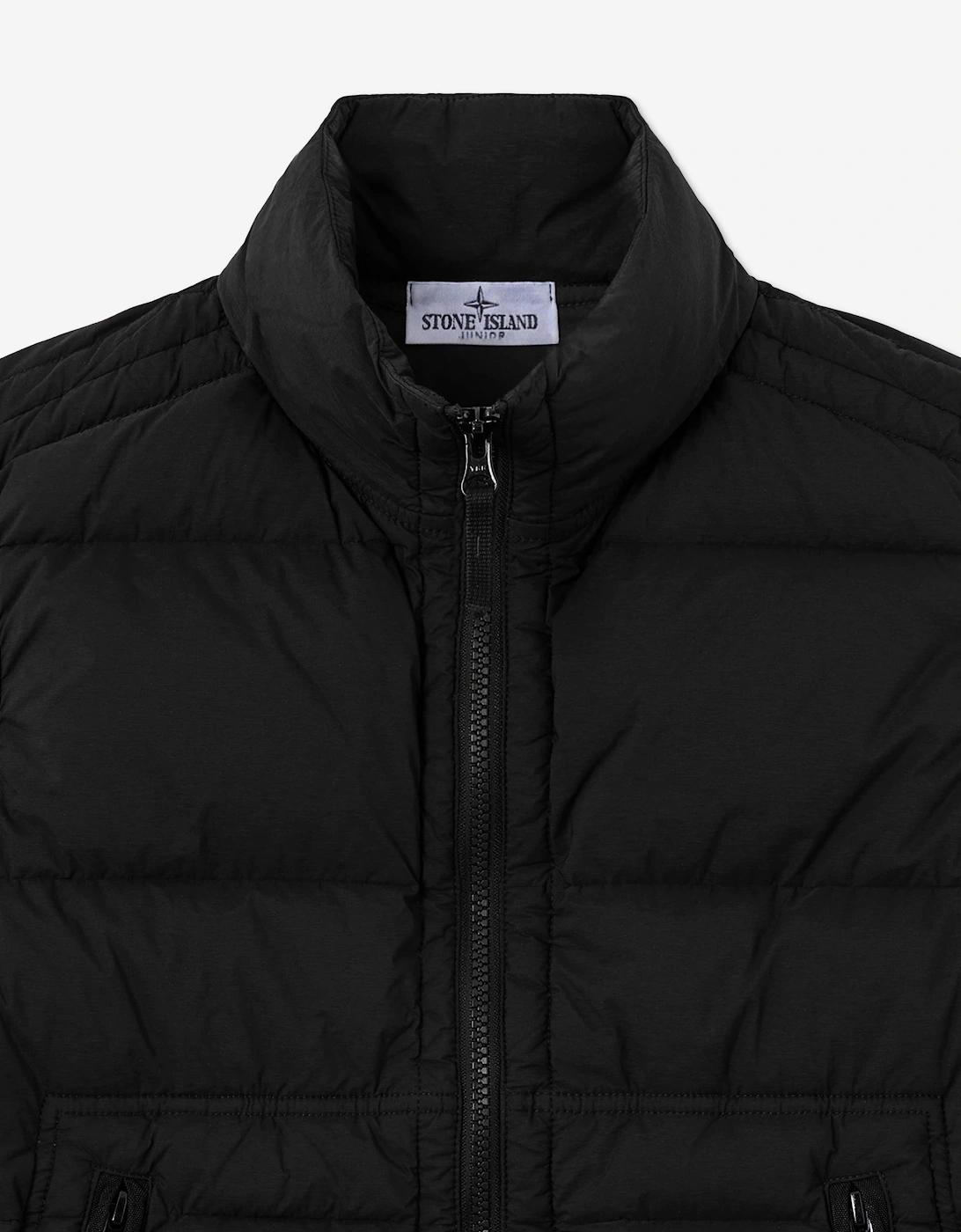 Stone Island Boys Seamless Tunnel Nylon Down Gilet in Black