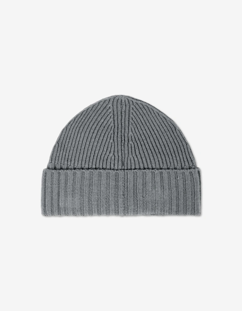 Stone Island Boys Ribbed Wool Beanie in Grey