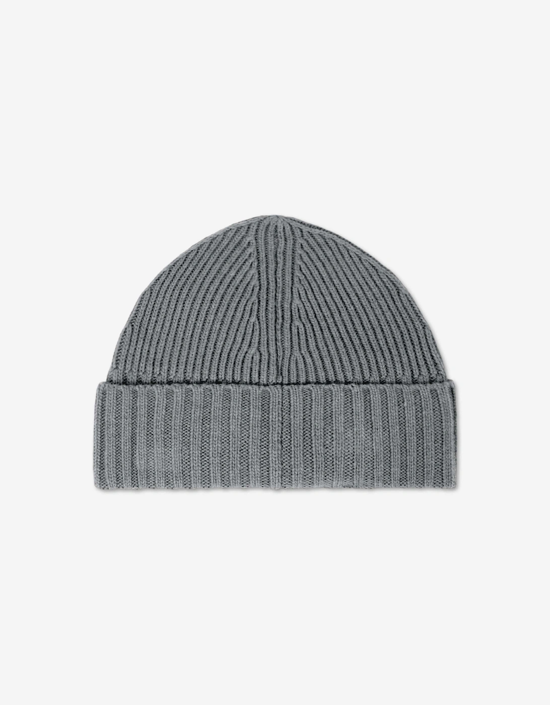 Stone Island Boys Ribbed Wool Beanie in Grey