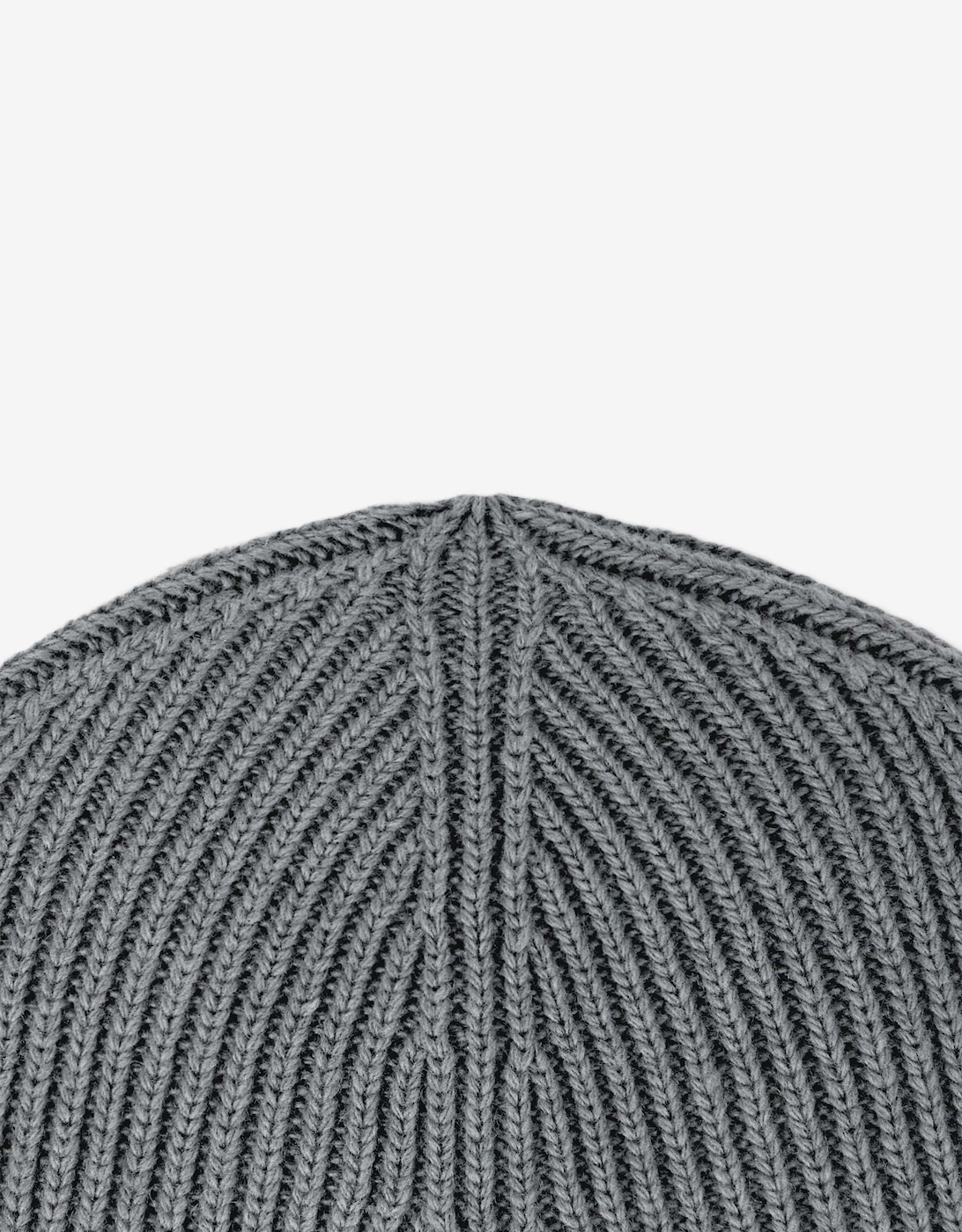 Stone Island Boys Ribbed Wool Beanie in Grey