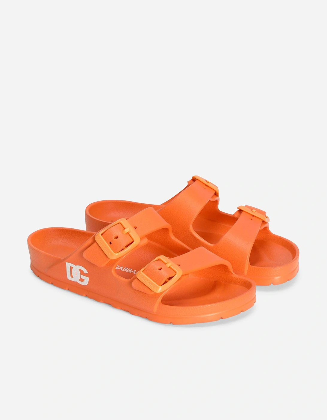 Dolce & Gabbana Boys EVA Logo Sandals in Orange