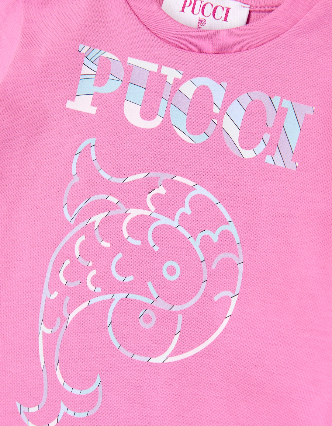PUCCI Baby Girls Fish Logo T-Shirt in Pink