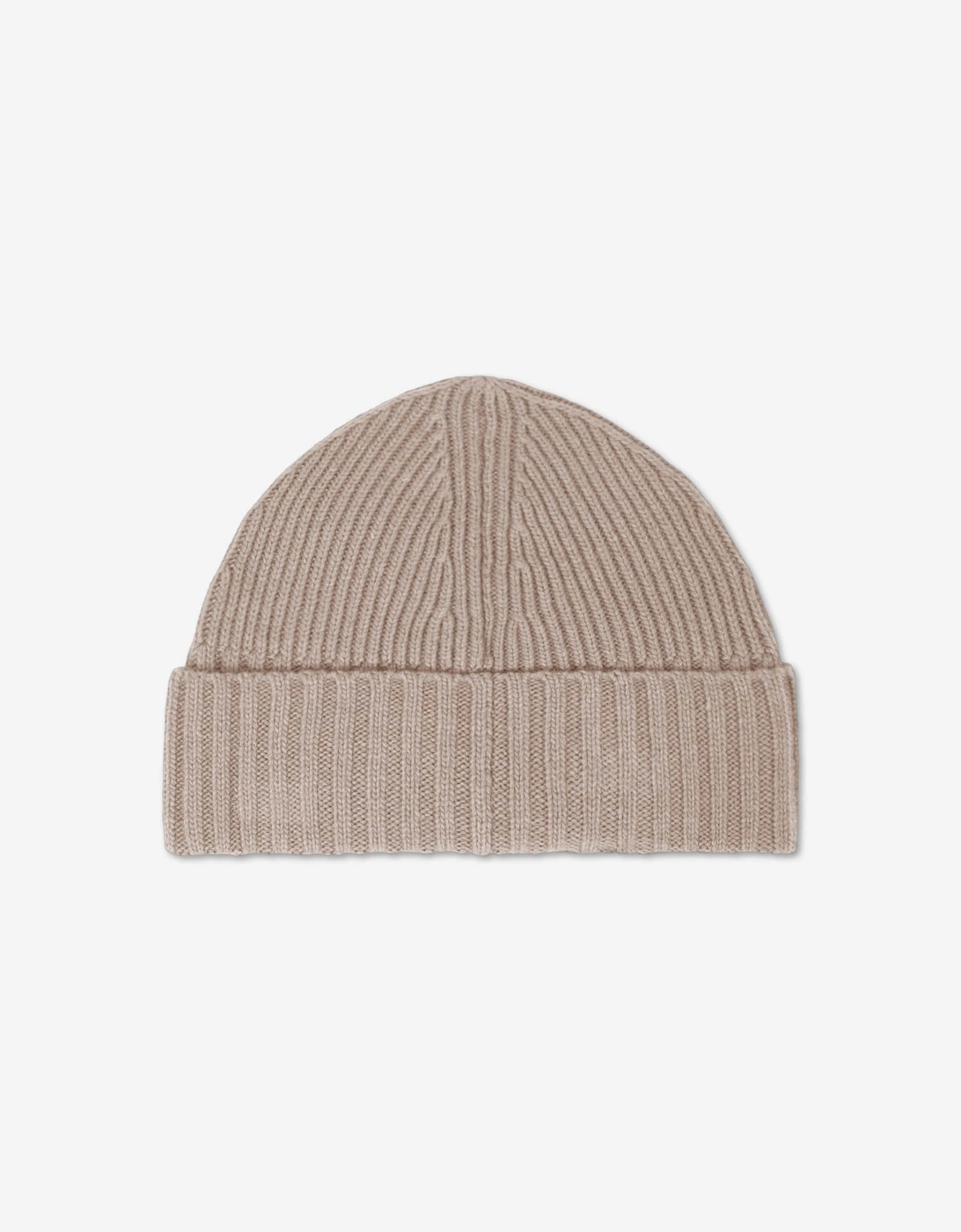 Stone Island Boys Ribbed Wool Beanie in Beige