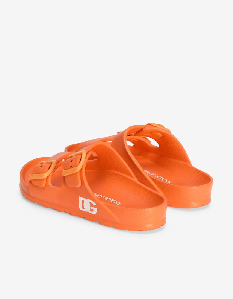 Dolce & Gabbana Boys EVA Logo Sandals in Orange
