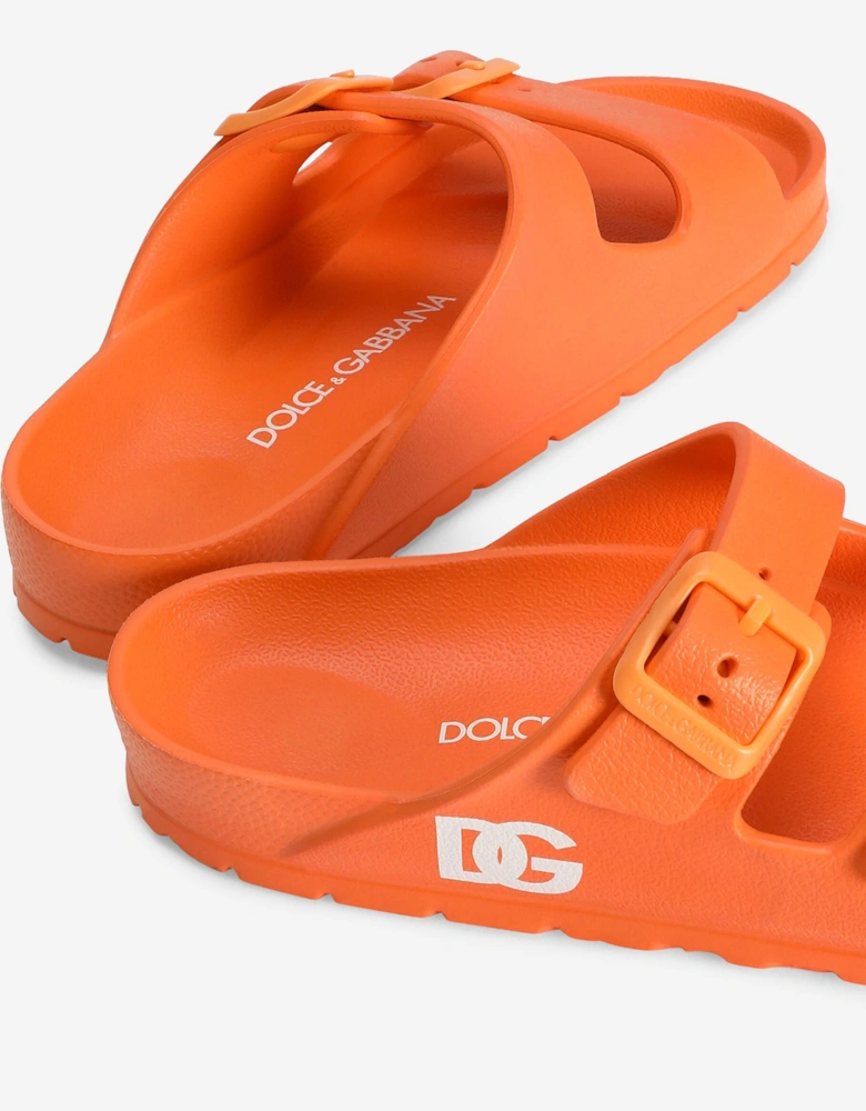 Dolce & Gabbana Boys EVA Logo Sandals in Orange