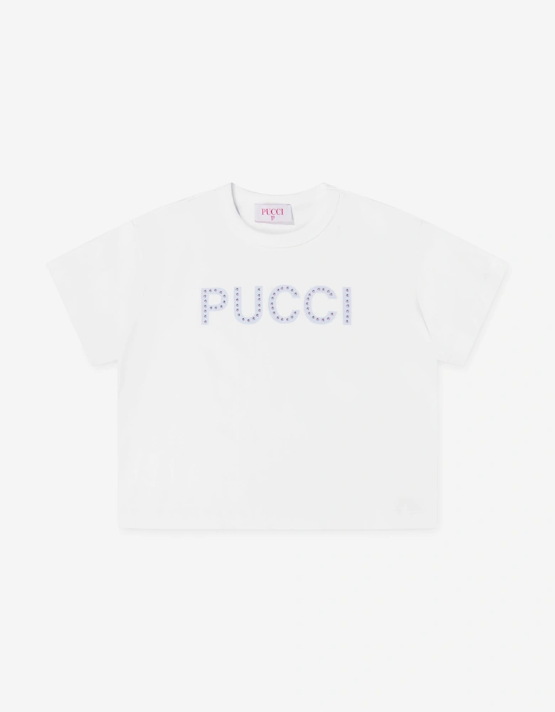 PUCCI Girls Logo T-Shirt in White