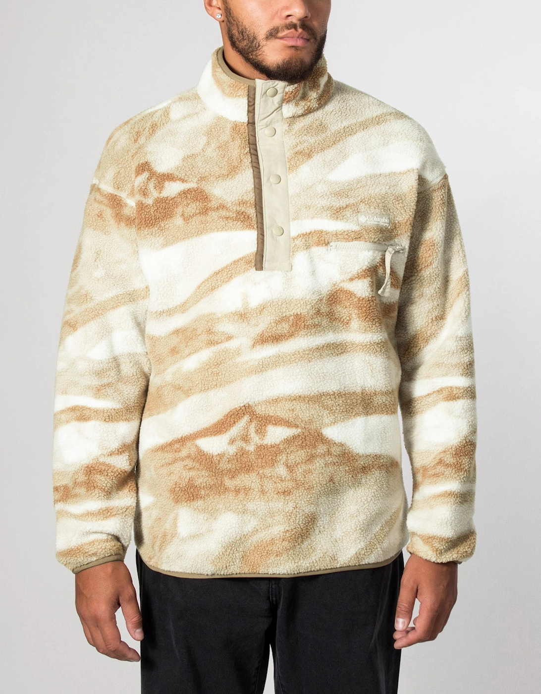 Regular Fit Helvetia II Printed Half Snap Fleece