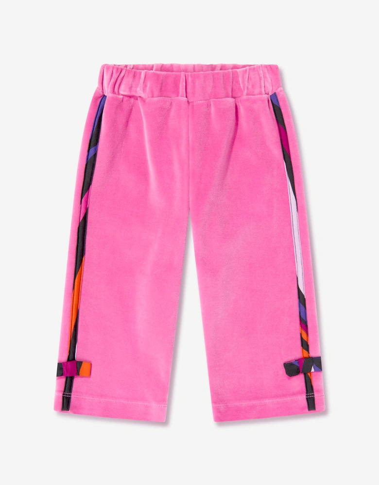 PUCCI Baby Girls Velour Joggers in Pink