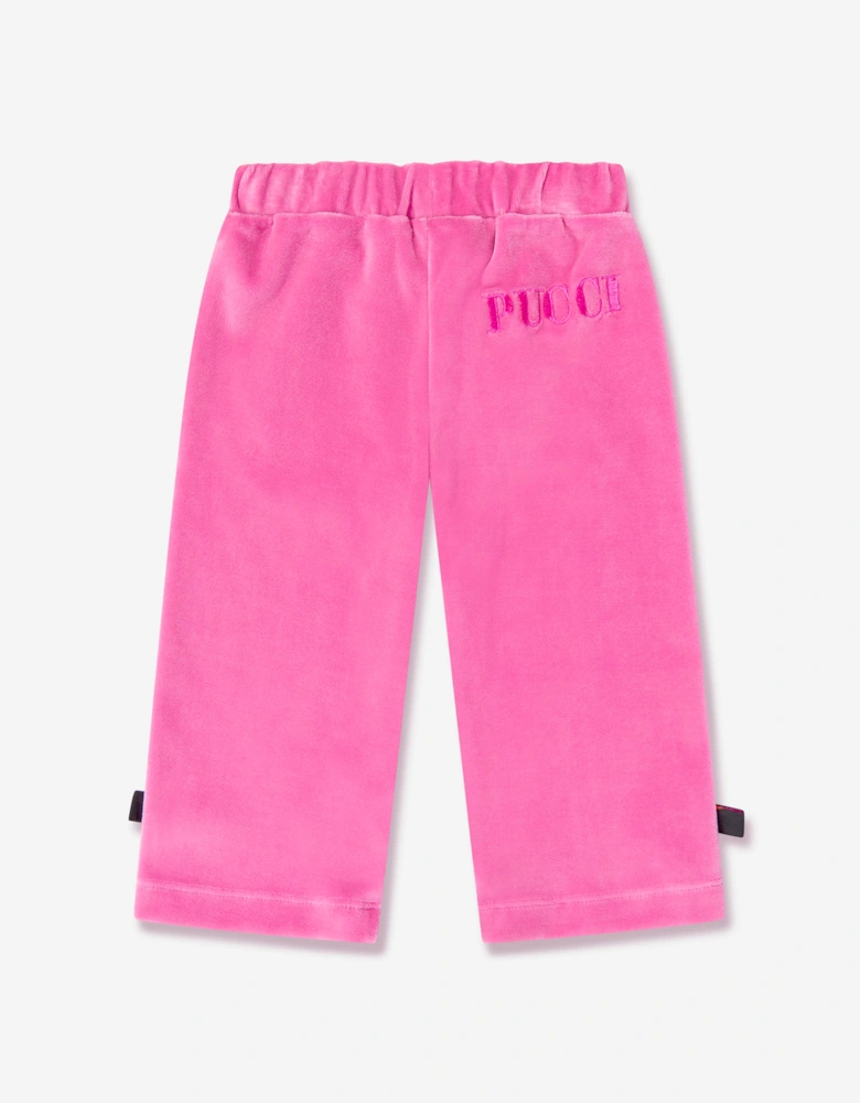 PUCCI Baby Girls Velour Joggers in Pink