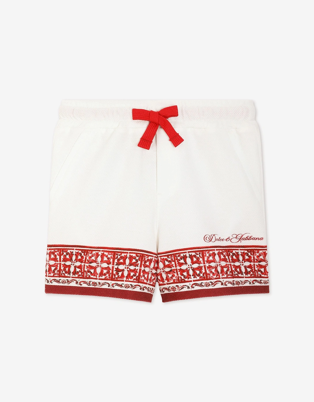 Dolce & Gabbana Baby Boys Majolica Logo Shorts in White